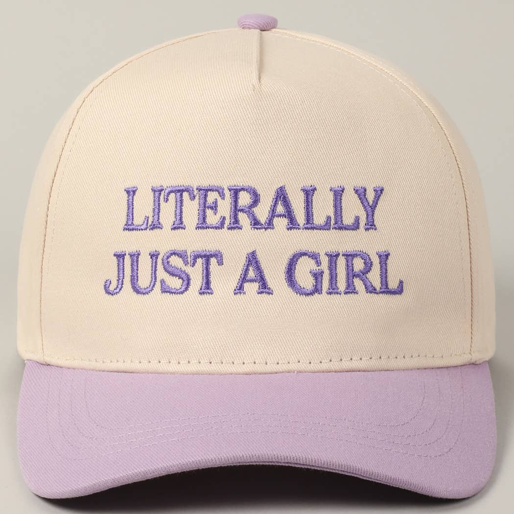 Lavender Literally Just A Girl Trucker Hat
