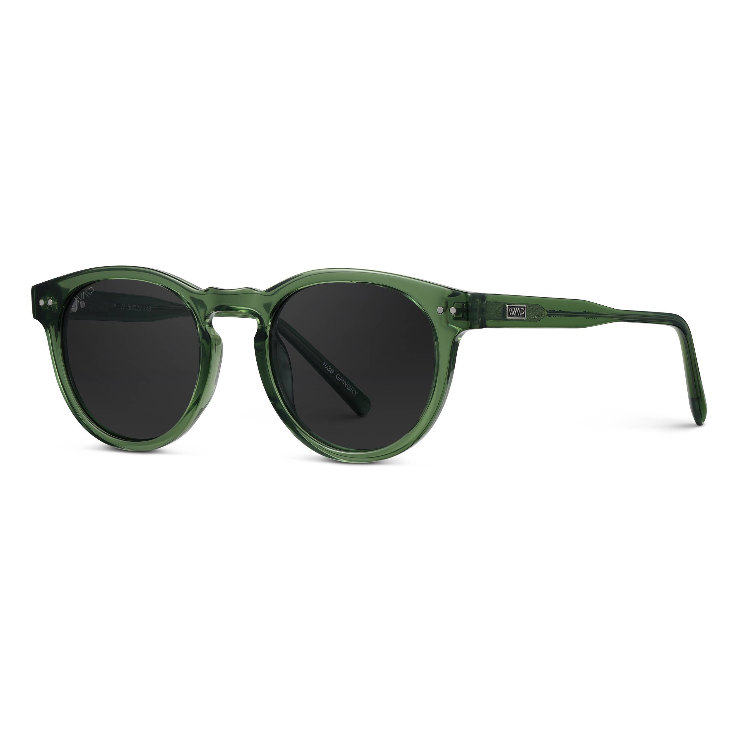 Tate - Round Polarized Sunglasses: Light Crystal Brown / Brown Lens