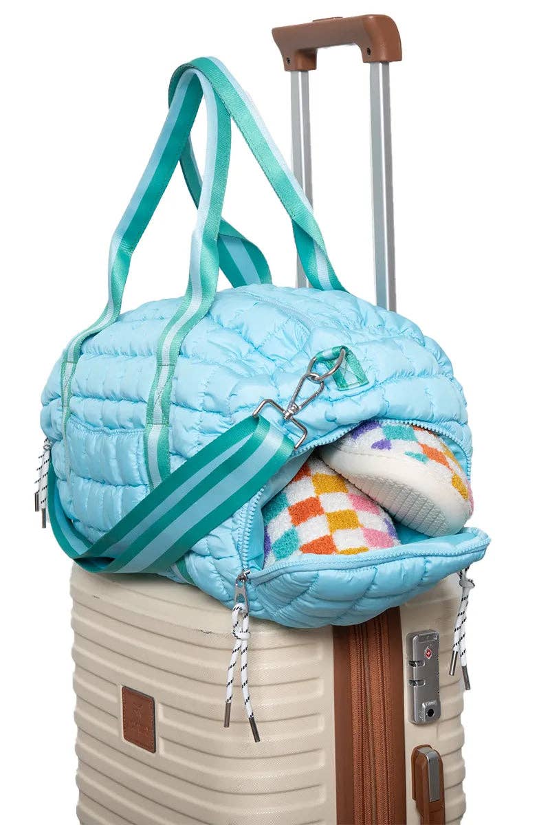 Light Blue & Green Travel Bag
