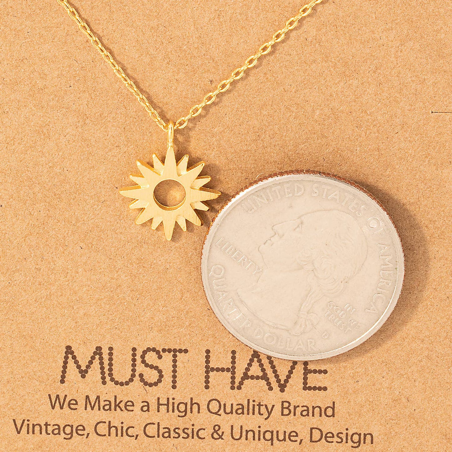 Dainty Sun Pendant Necklace: G