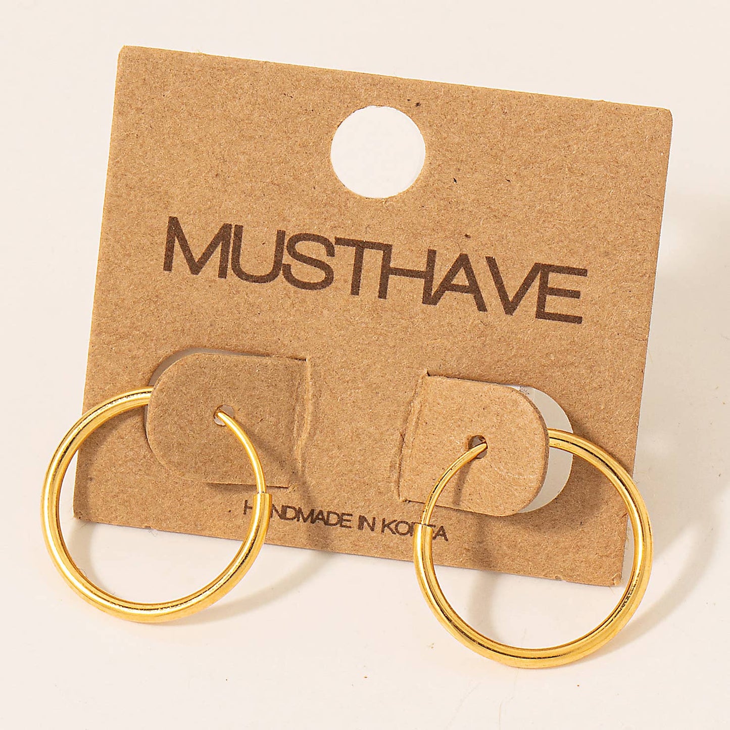 Gold Dipped 15Mm Thin Hoop Earrings