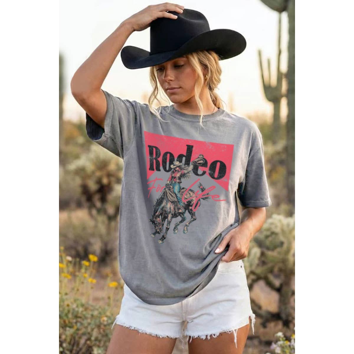 RODEO FOR LIFE MINERAL GRAPHIC TEE: Mineral Taupe / L