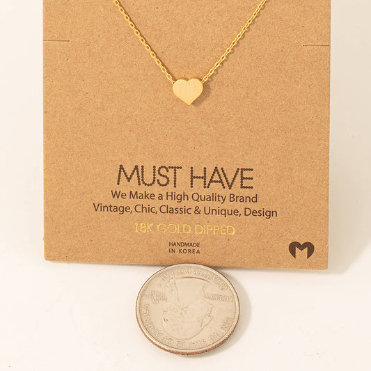 Dainty Heart Pendant Necklace Gold