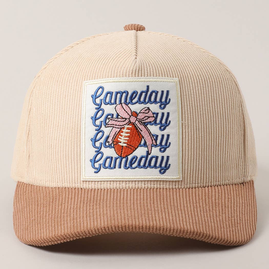 Gameday Bow Patch Corduroy Trucker Hat - Red