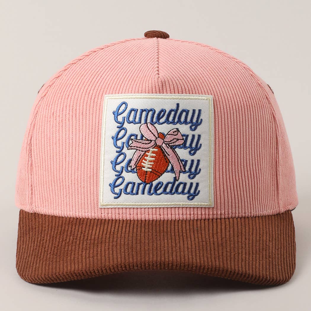 Gameday Bow Patch Corduroy Trucker Hat - Red