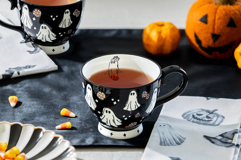 Spooky Ghosts 16oz Black Latte Mug