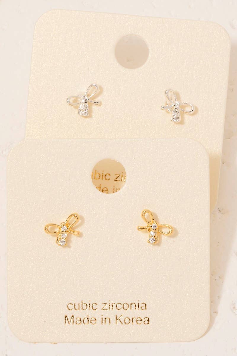 Bow Stud Earrings: G