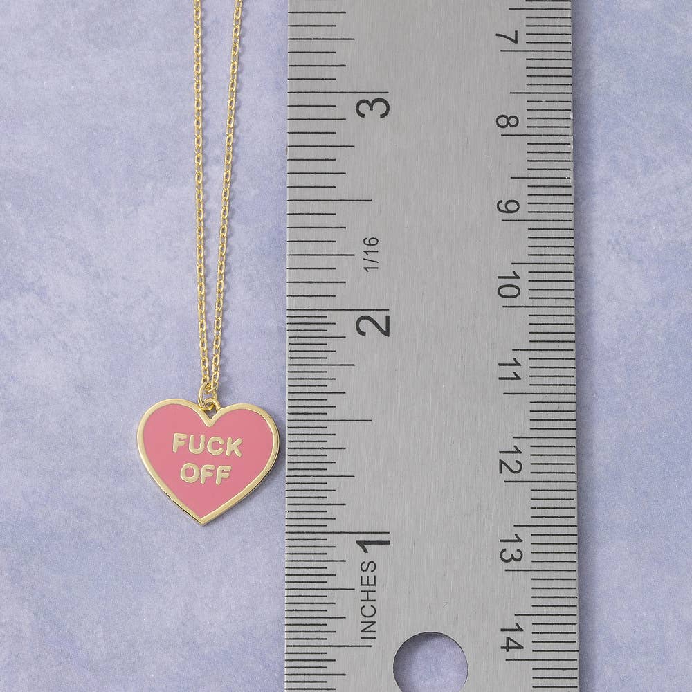 Enamel Heart Statement Pendant Necklace: PK