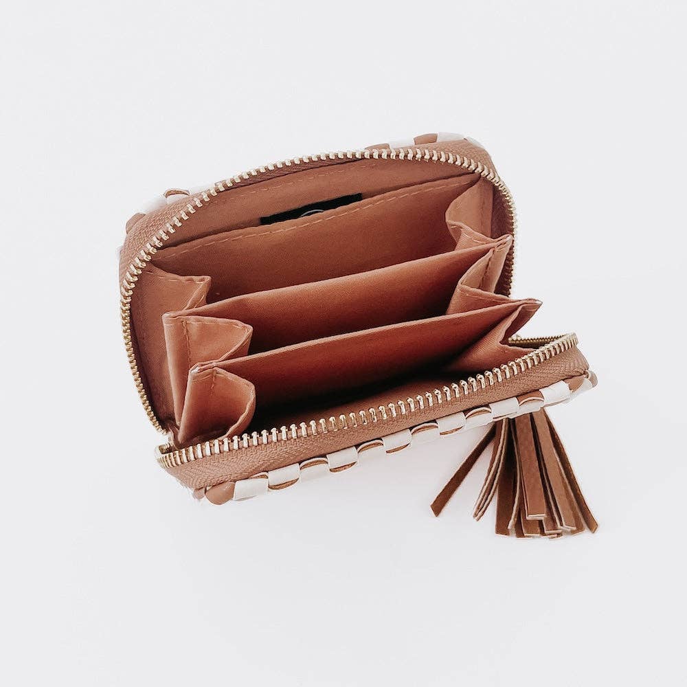 Wynona Woven Wallet Checkered Black