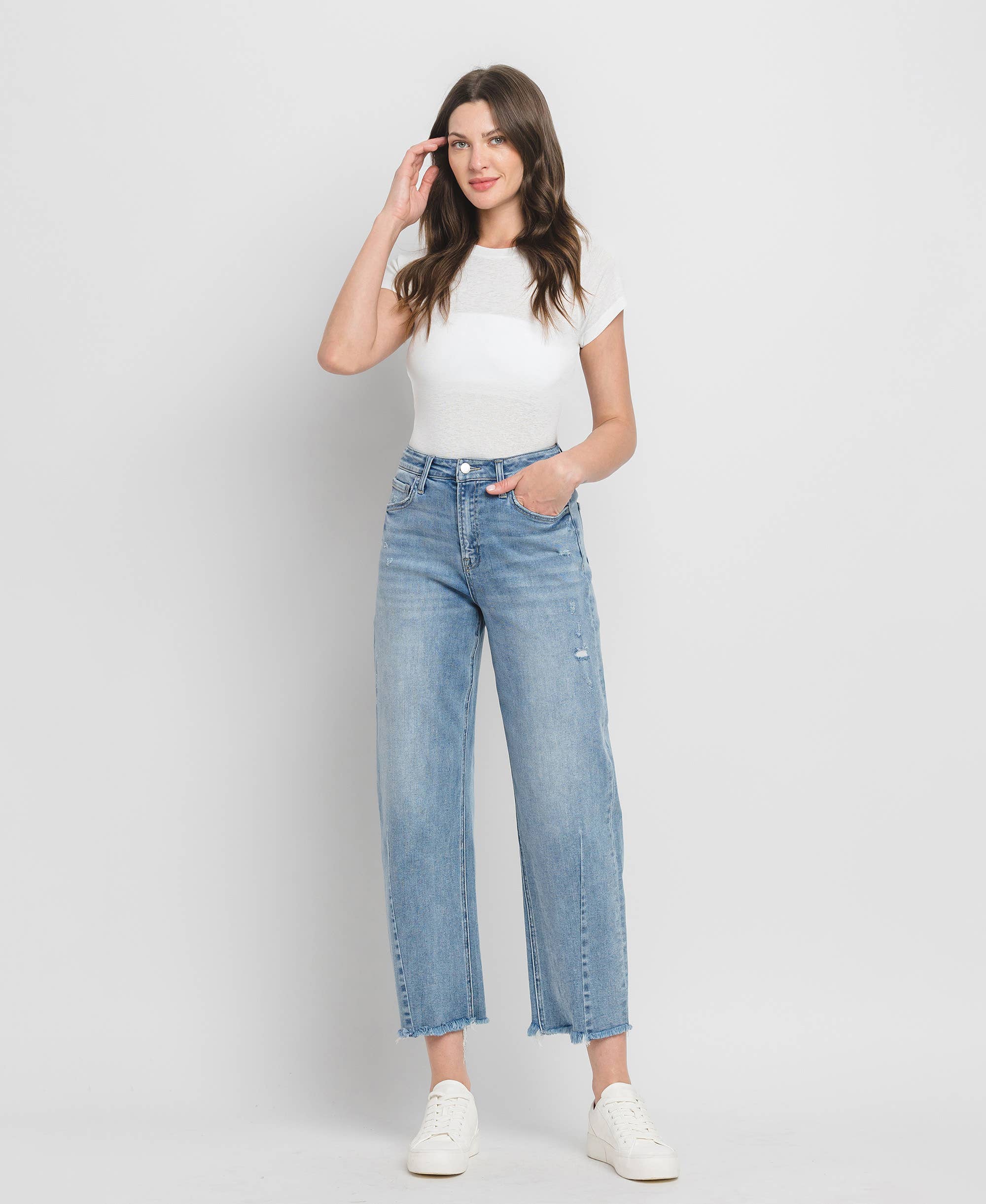 SUPER HIGH RISE BARREL LEG JEANS