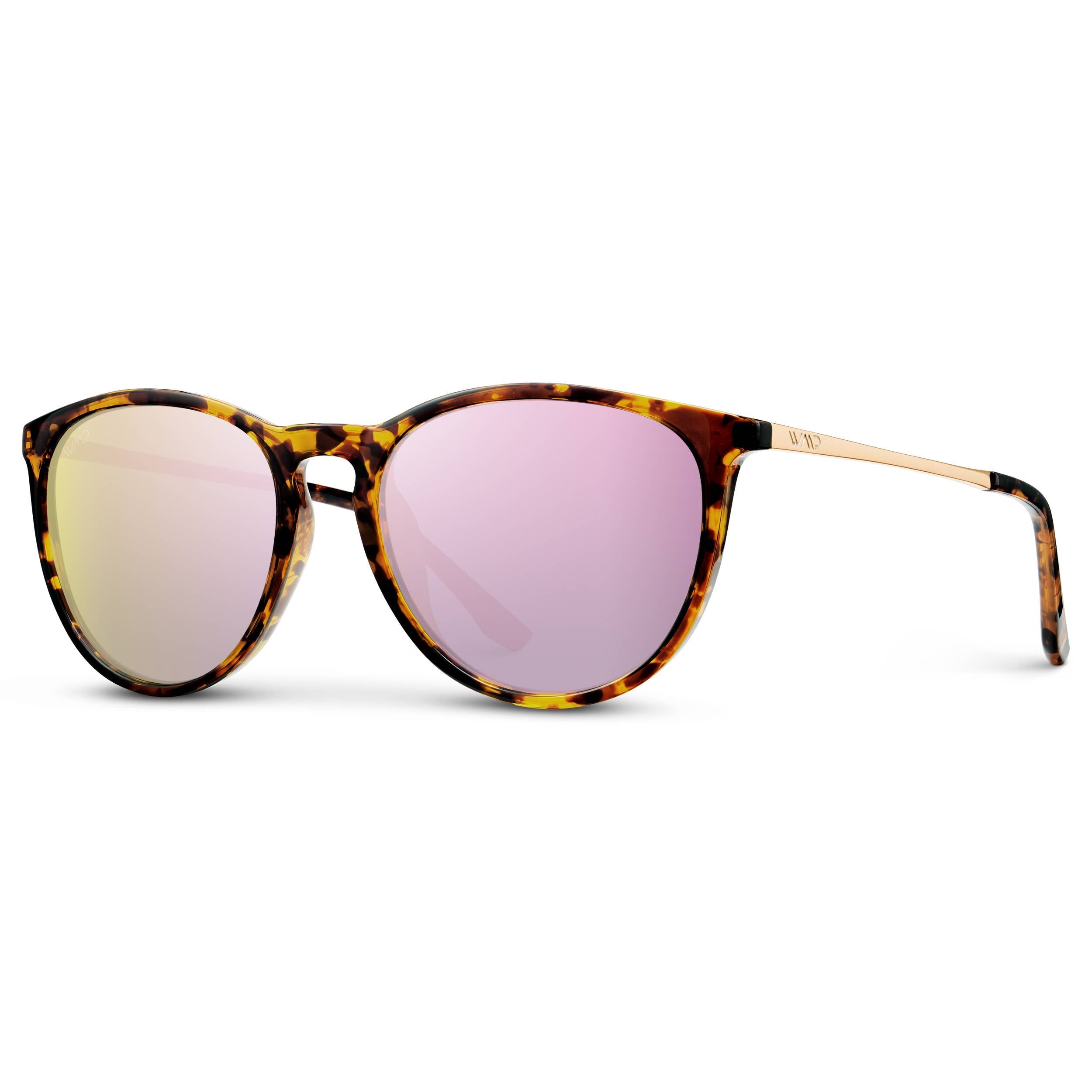 Drew - Women's Polarized Round Sunglasses: Tortoise / Brown Lens