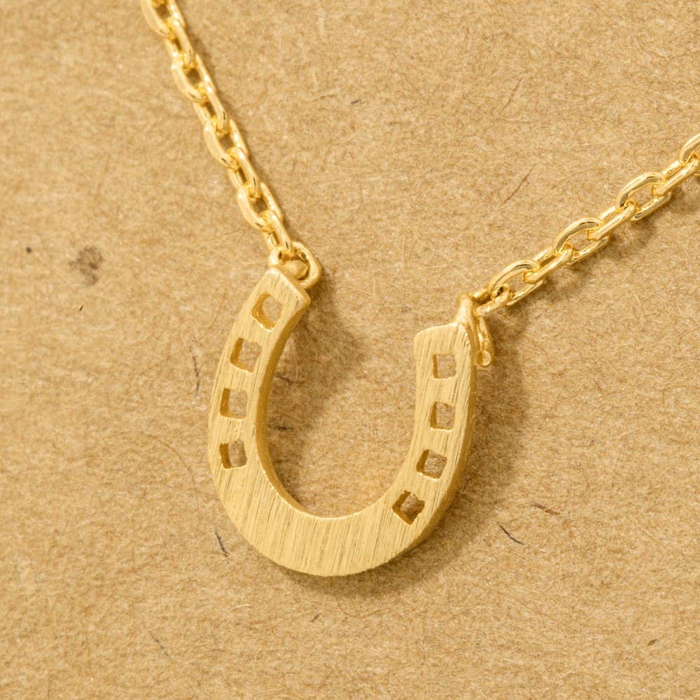 Mini Horseshoe Pendant Necklace: G