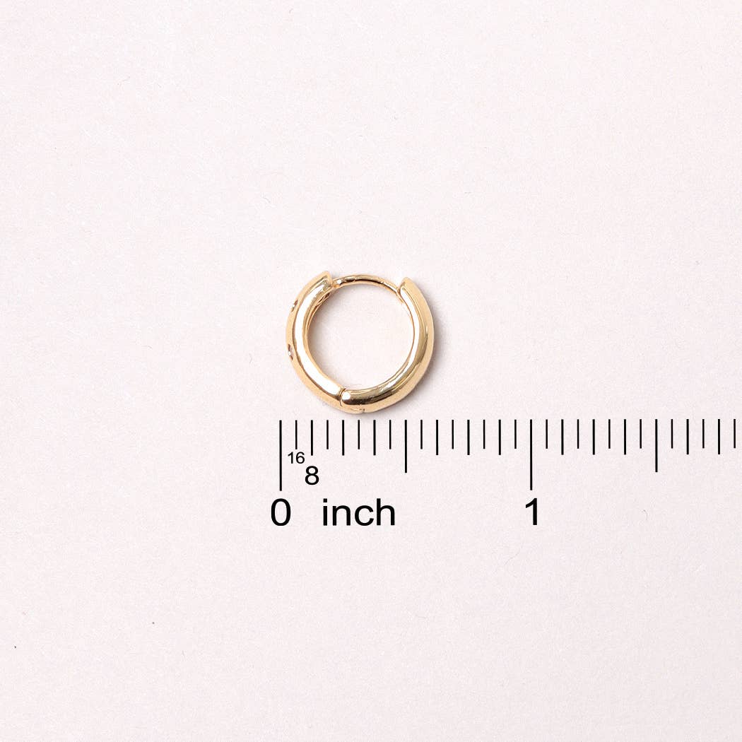 14K Gold-Dipped Stone Hoop Earring