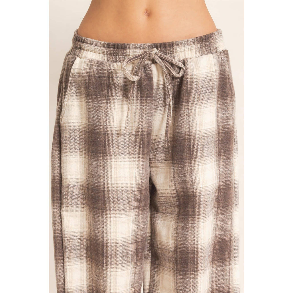 Plaid Drawstring Joggers