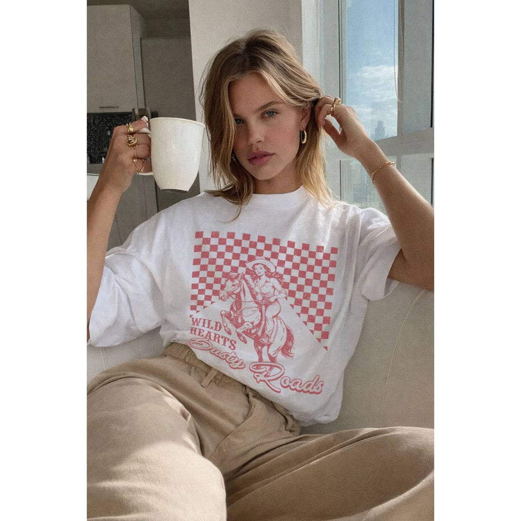 WILD HEARTS OVERSIZED MINERAL GRAPHIC TEE: Mineral Oatmeal / M