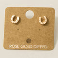 Gold Dipped Mini Horseshoe Post Stud Earrings: R