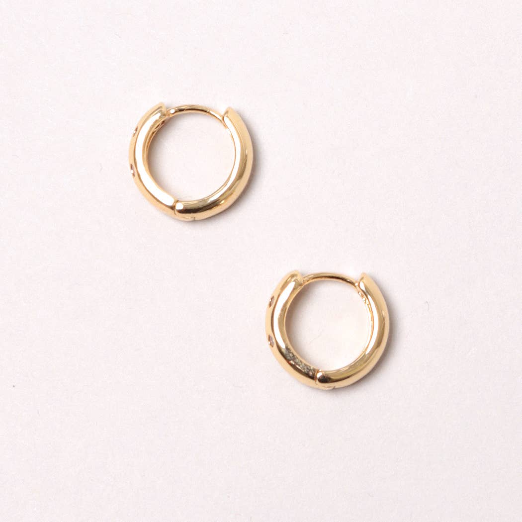 14K Gold-Dipped Stone Hoop Earring