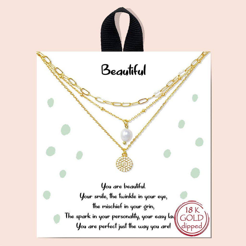 Gold-Dipped"beautiful" Pearl Necklace