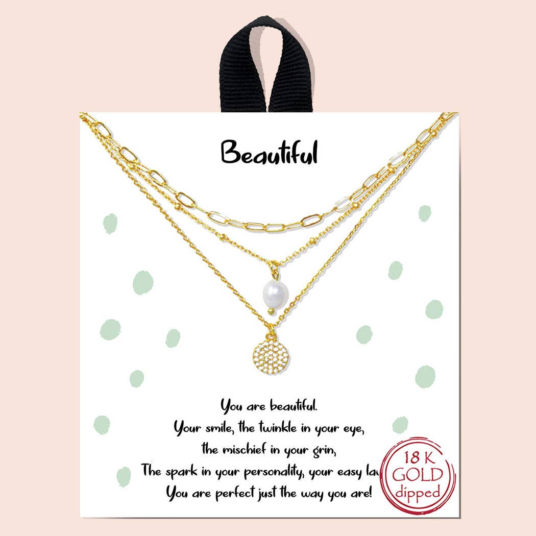 Gold-Dipped"beautiful" Pearl Necklace