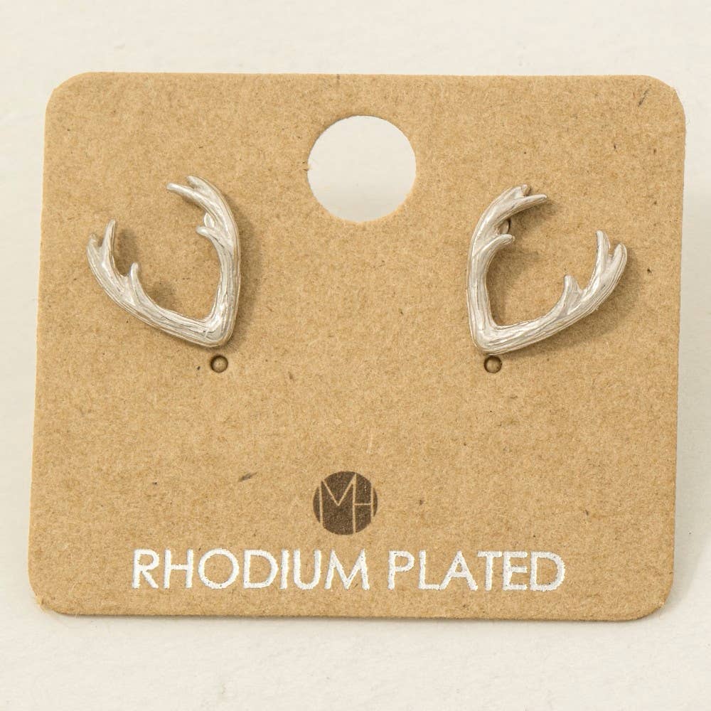 Gold Dipped Mini Antler Stud Earrings: G