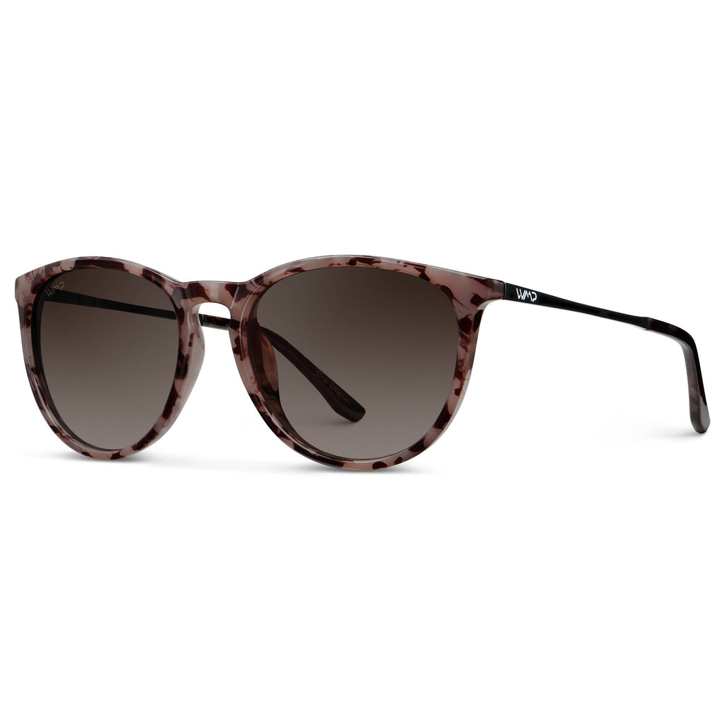 Drew - Women's Polarized Round Sunglasses: Tortoise / Brown Lens