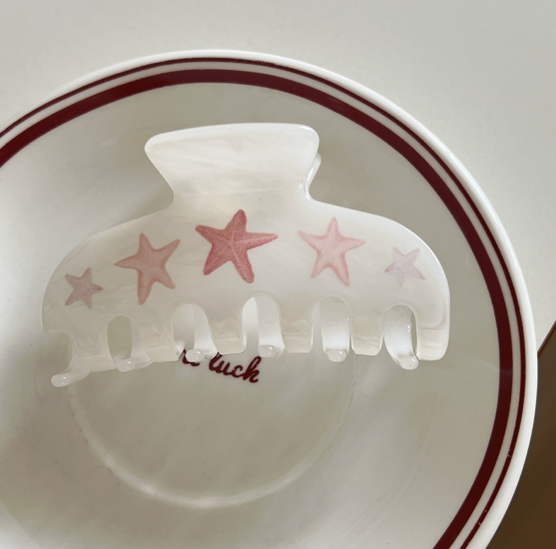 Cherry Seashell Pastel Pink Hair Clips