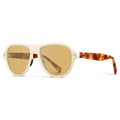 Volley - Women's Aviator Sport Sunglasses: Ivory Tortoise / Yellow Tinted Lens