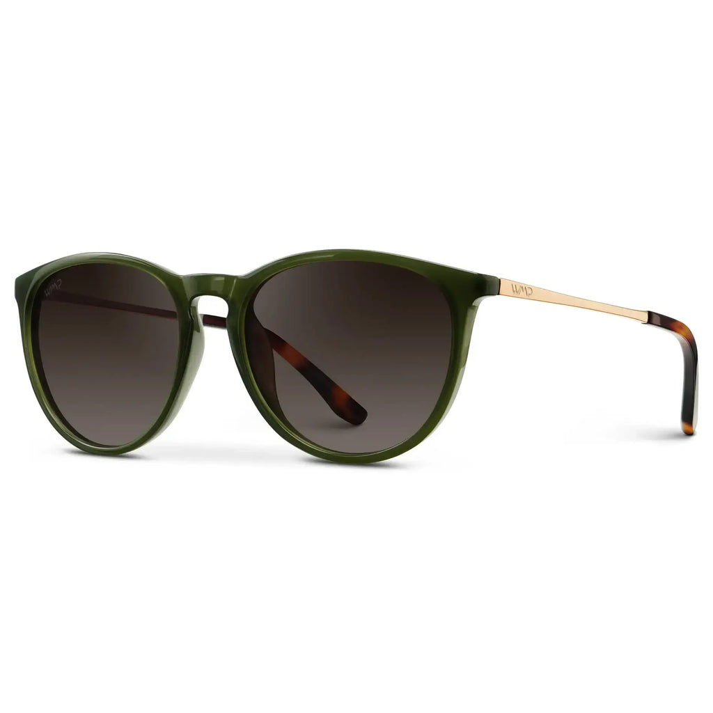 Drew - Women's Polarized Round Sunglasses: Tortoise / Brown Lens