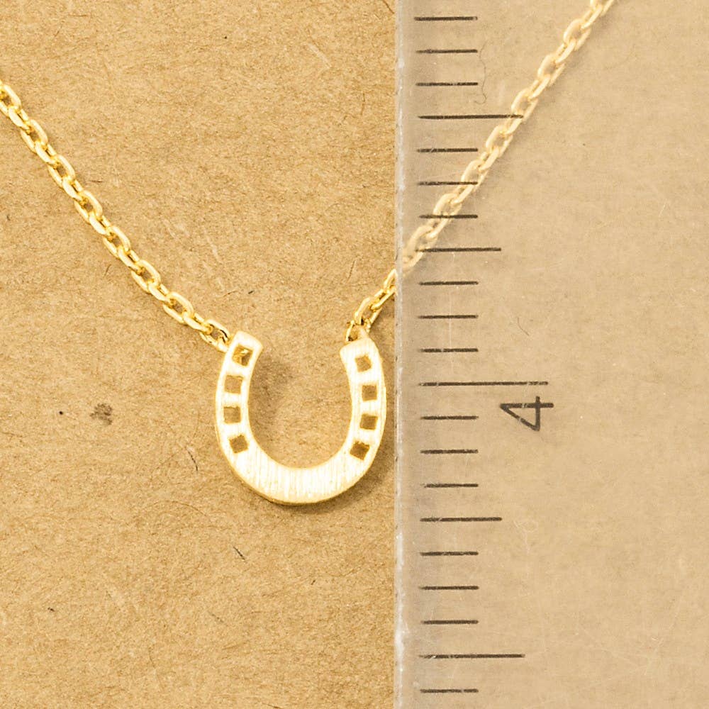 Mini Horseshoe Pendant Necklace: G