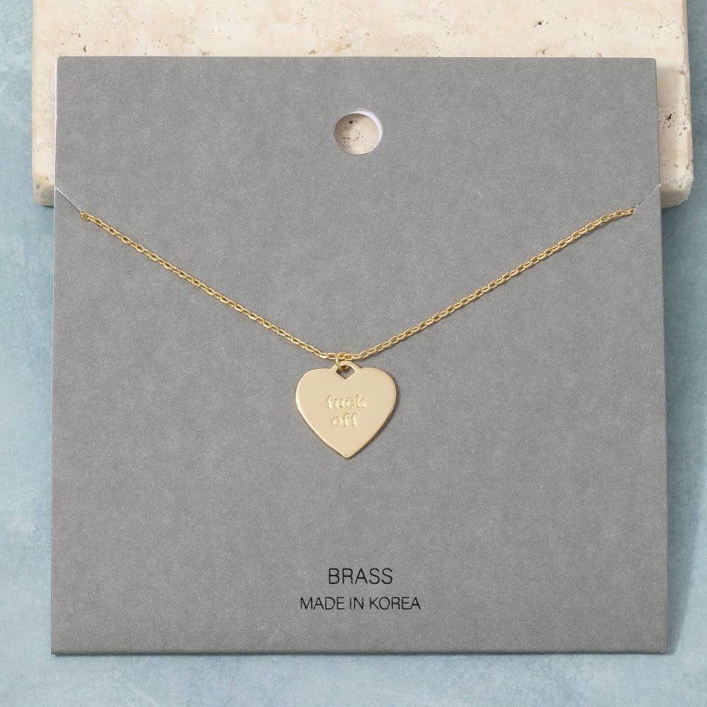 Fuck Off Heart Pendant Necklace: G