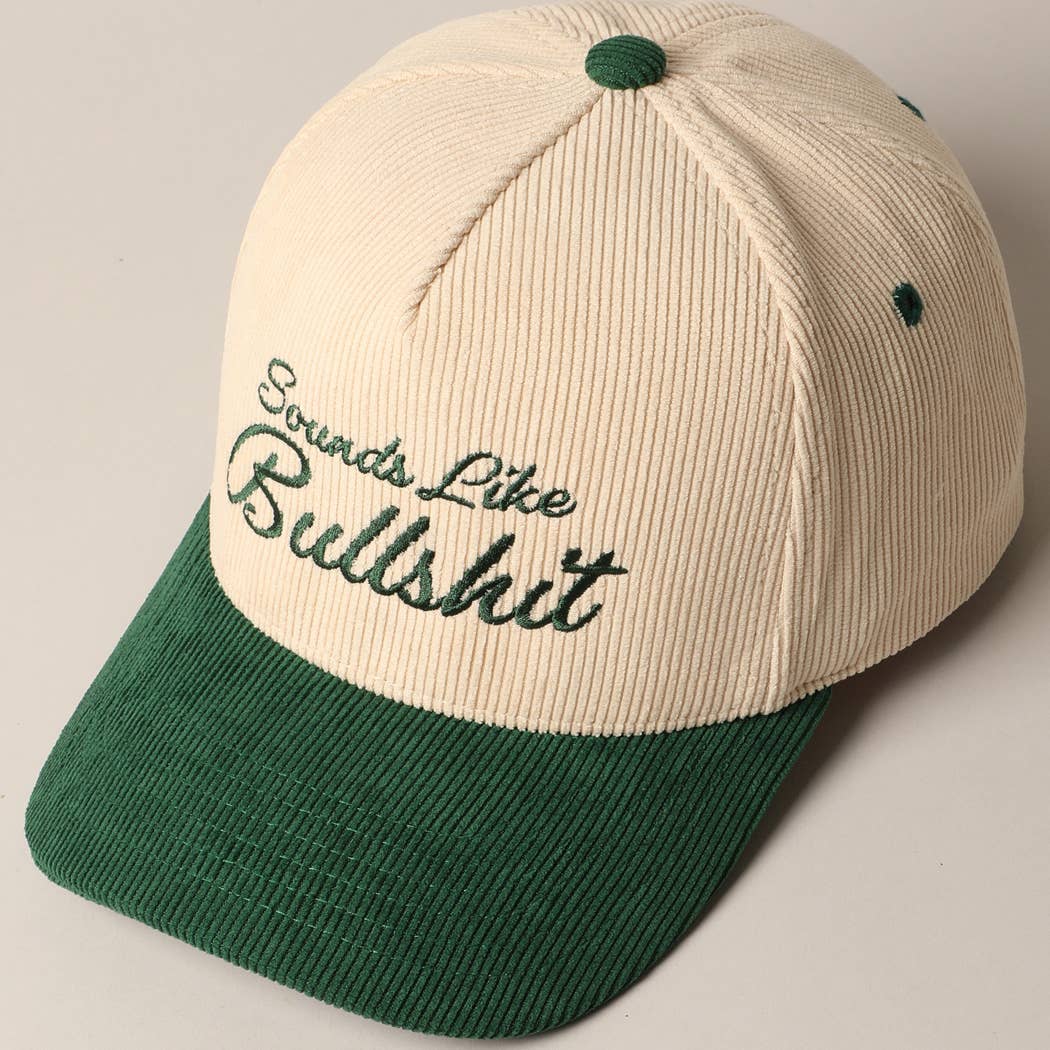 Sounds like Bullshit Corduroy Trucker Baseball Cap: BEIGE / ONESIZE