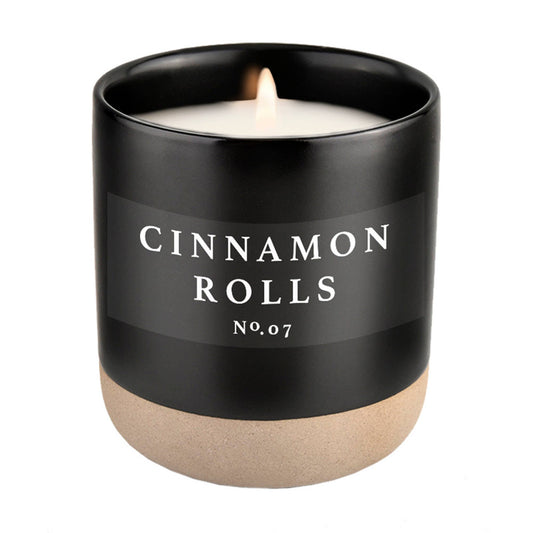 Cinamon Rolls Soy Candle - Black Stoneware Jar - 12 oz