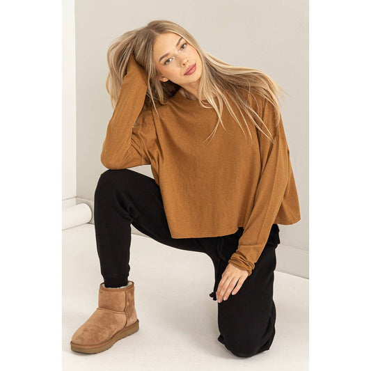 CUTE LOOKS LONG SLEEVE OVERSIZED TOP